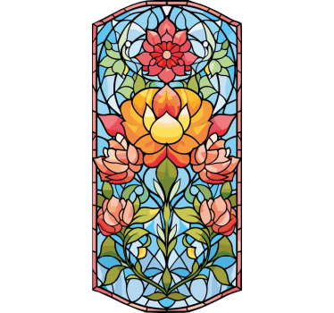 Folie Tür grünes mosaikdesign - TenStickers