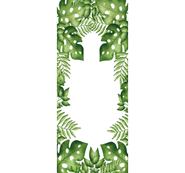 Folie Tür grüne monstera-blätter - TenStickers