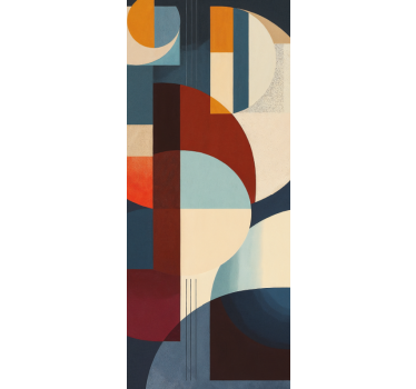 Folie Tür von kandinsky inspiriertes geometrisches muster - TenStickers