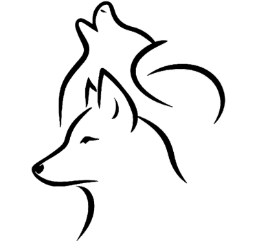 Autoaufkleber mit wolf linienkunst - TenStickers