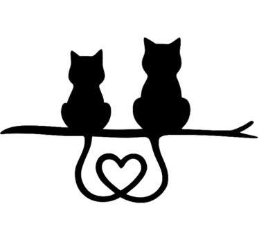 Autoaufkleber katzenschwanz herz - TenStickers