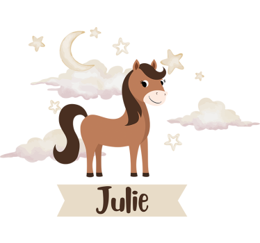 Folie tür personalisiertes pferd für kinderzimmer - TenStickers