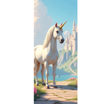 Folie tür einhorn für das kinderzimmer - TenStickers