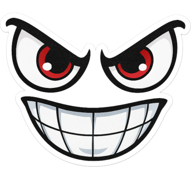 Fahrrad aufkleber mit aggressiven cartoon-gesichtern - TenStickers