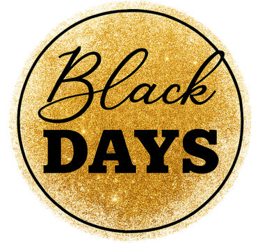 Aufkleber Black Friday in weiß und gold Black Days - TenStickers