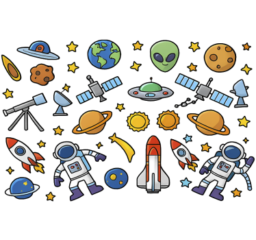 Laptop aufkleber set sonnensystem - TenStickers