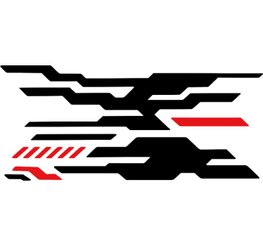 Motorrad aufkleber schwarz-rot futuristisches design - TenStickers
