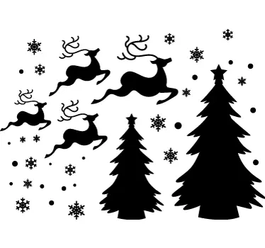 Schaufensteraufkleber Weihnachten Winter - TenStickers