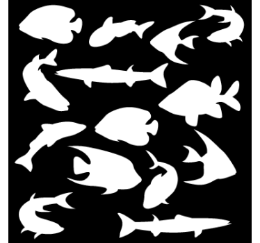 Fensteraufkleber ausgeschnittene Fische - TenStickers