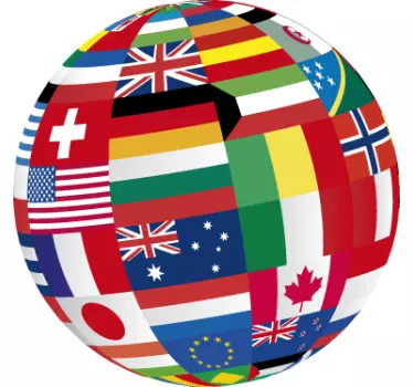 Welt aus Flaggen Aufkleber - TenStickers