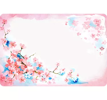Sticker Blumen Rosa Aquarell Laptop - TenStickers