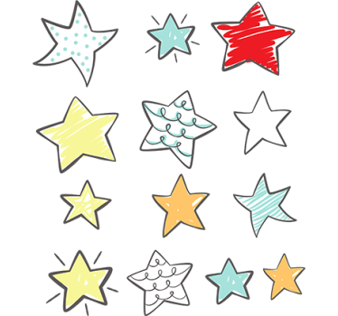 Wandtattoo baby bunte sterne elemente - TenStickers