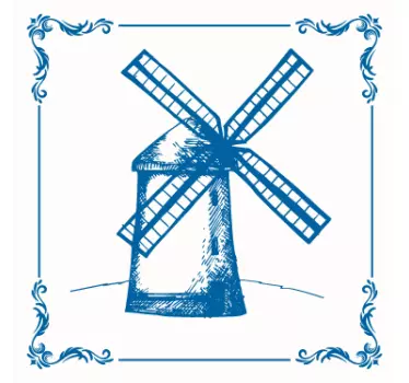 Niederländische Windmühle Fliesen Aufkleber - TenStickers