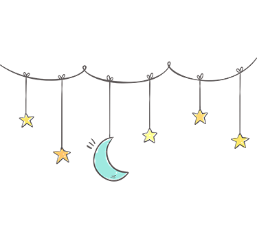 Wandtattoo baby mond und himmelskörper - TenStickers
