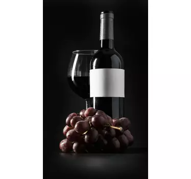 Kühlschrank Folie  Wein und Trauben - TenStickers