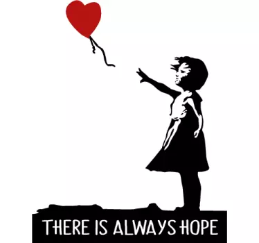 Banksy Mädchen Always Hope Wandtattoo Wohnzimmer - TenStickers