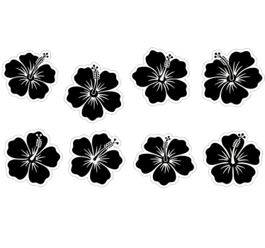 Fahrrad aufkleber hibiskusblumen set - TenStickers