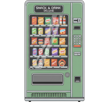 Folie kühlschrank grüne verkaufsmaschine - TenStickers