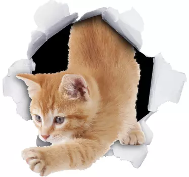 Aufkleber Mülltonne Katze - TenStickers