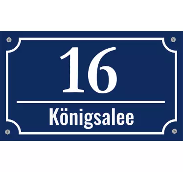 Türaufkleber Straßenname + Hausnummer - TenStickers