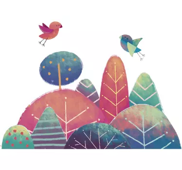 Vögel landschaft wandtattoo - TenStickers