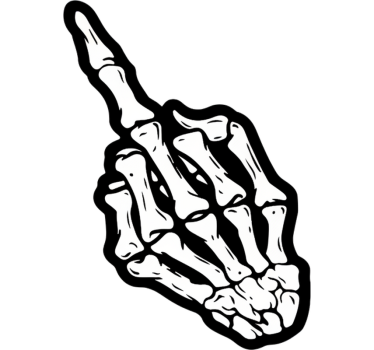 Autoaufkleber skelett mittelfinger - TenStickers