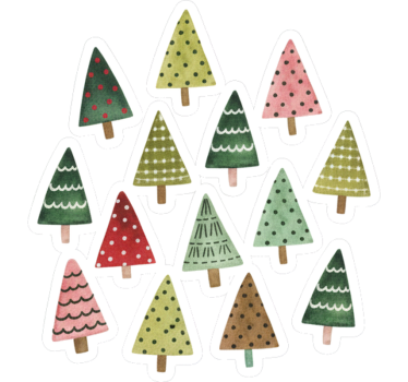 Weihnachtsaufkleber aquarell weihnachtsbaum - TenStickers