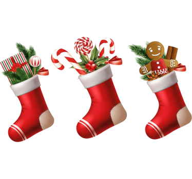 Weihnachtsaufkleber für geschenke in strümpfen - TenStickers