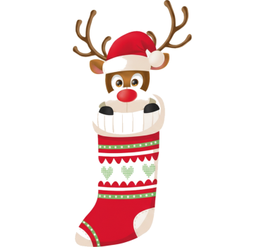 Weihnachtsaufkleber rentierstrumpf - TenStickers