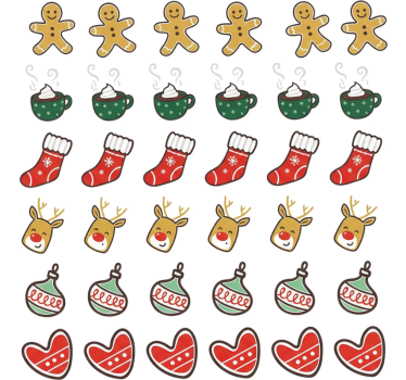 Weihnachtsaufkleber set mit festlichen motiven - TenStickers