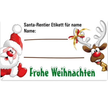 Weihnachtsaufkleber santa-rentier etikett für namen - TenStickers