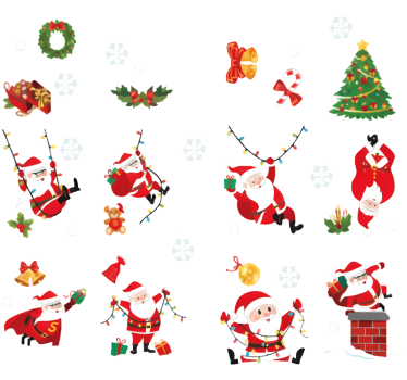 Weihnachtsaufkleber fenster weihnachtsset - TenStickers
