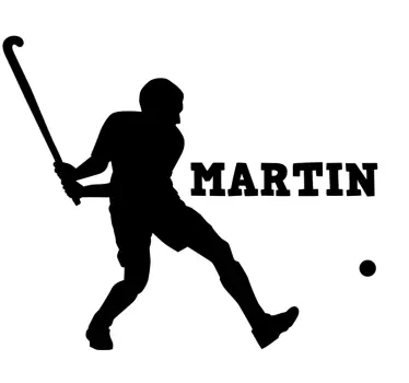 Wandtattoo Kinderzimmer Hoeckeyspieler mit Namen - TenStickers