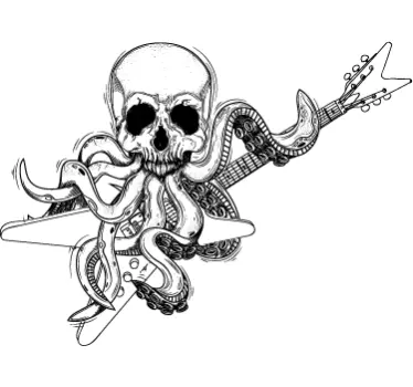 Wandtattoo Krake mit Gitarre - TenStickers