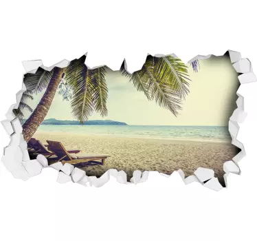 3D Strand Blick Wandaufkleber - TenStickers