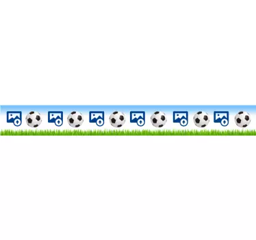 Wandtattoo Fußball Bordüre personalisierbar - TenStickers