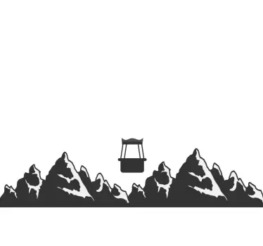 Berge Heissluftballon Laptop Sticker - TenStickers