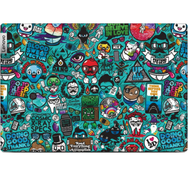 Laptop aufkleber cartoon kritzel bombe design - TenStickers