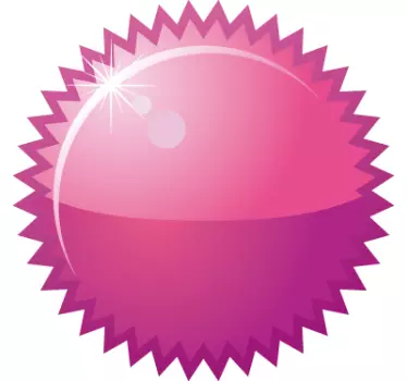 Pinke Kreise mit Zacken Aufkleber - TenStickers