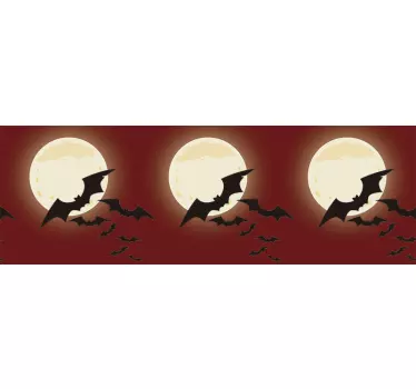 Wandaufkleber Kinderzimmer Fledermäuse Mond Halloween - TenStickers