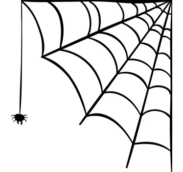 Türaufkleber Spinnennetz mit kleiner Spinne - TenStickers