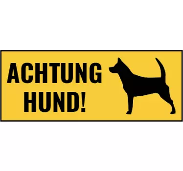 Türaufkleber Achtung Hund Warnschild - TenStickers