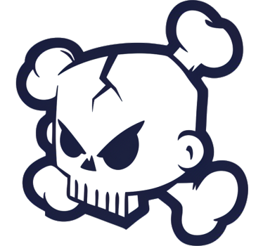 Autoaufkleber totenkopf mit gekreuzten knochen - TenStickers