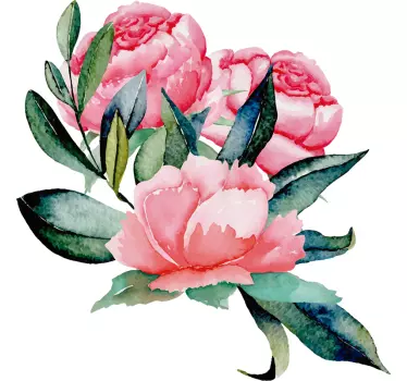 pfingstrosen Wandtattoo - TenStickers