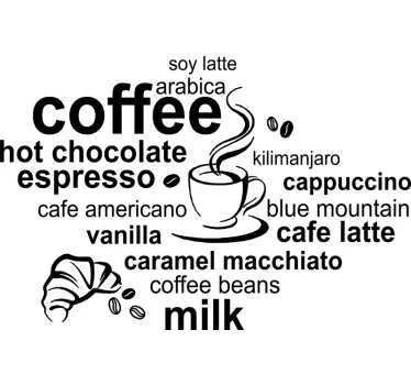 Sticker Getränke Kaffee Café Tasse - TenStickers