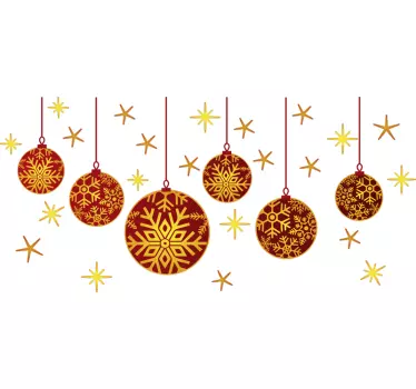 Klebefolie Schaufenster Weihnachtskugeln Schnee - TenStickers