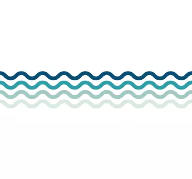 Bordüre Wellenlinien Wandtattoo Badezimmer - TenStickers