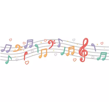 Wandtattoo Ornament Musiknoten Tonleiter - TenStickers