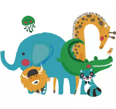 Wandtattoo Wildes Tier Dschungel Jungle Tiere Comic - TenStickers