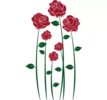 Wandtattoo Blumen Rote Rosen Blumen - TenStickers